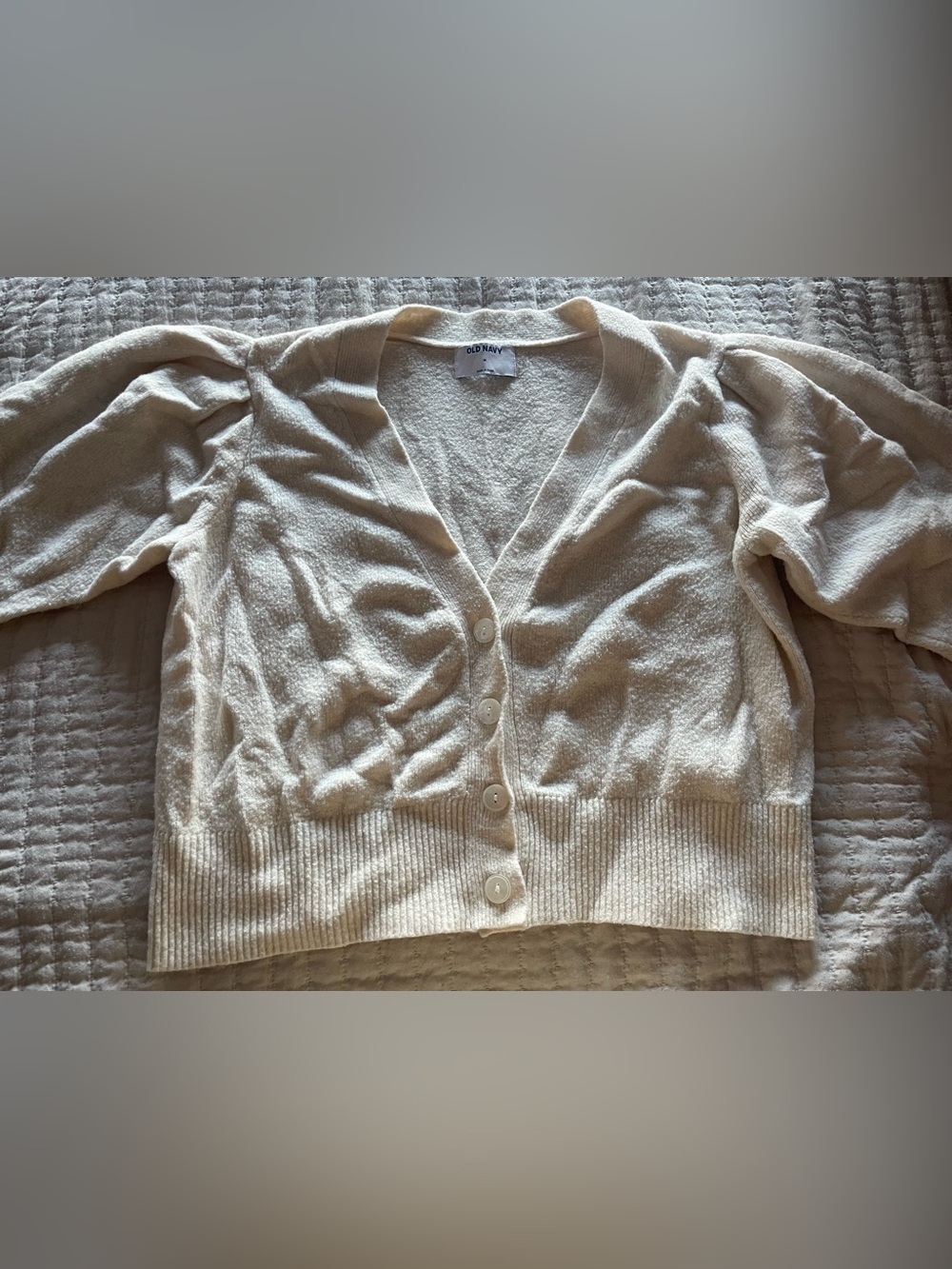 Old Navy Cream Button-Up Women's Cardigan Bell Sleeves